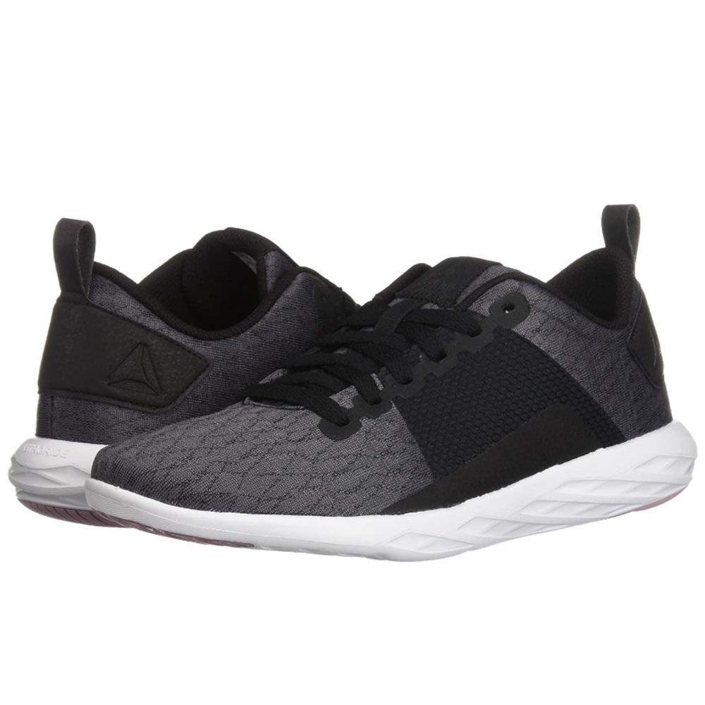 Black and White Reebok Athletic Running Shoes